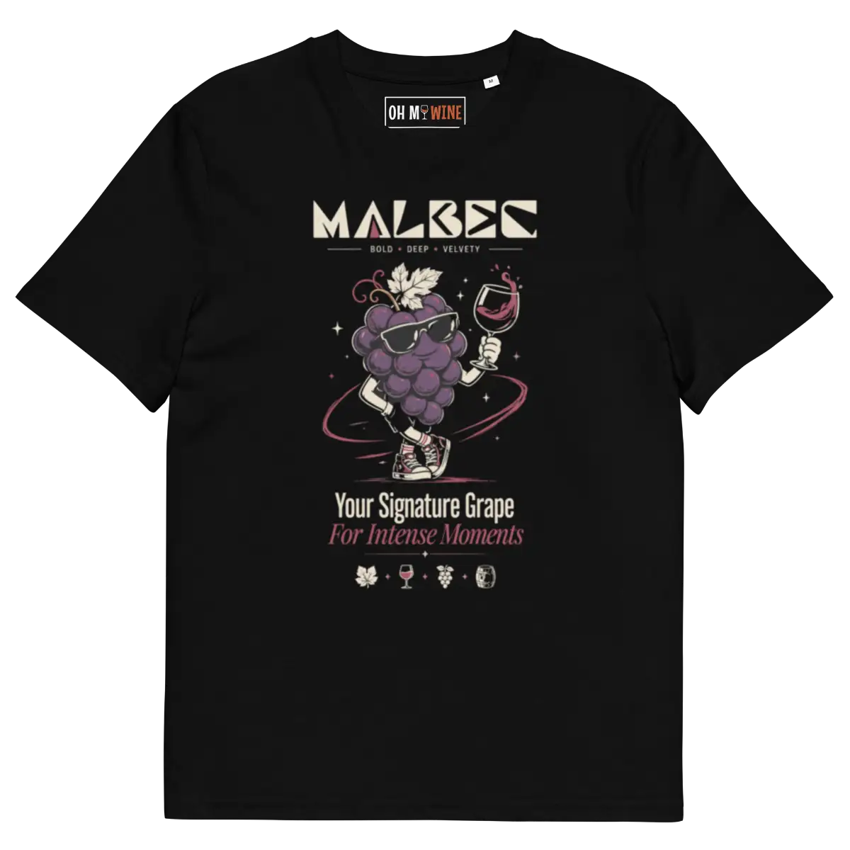 T-shirt noir Malbec — Your Signature Grape
